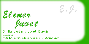 elemer juvet business card